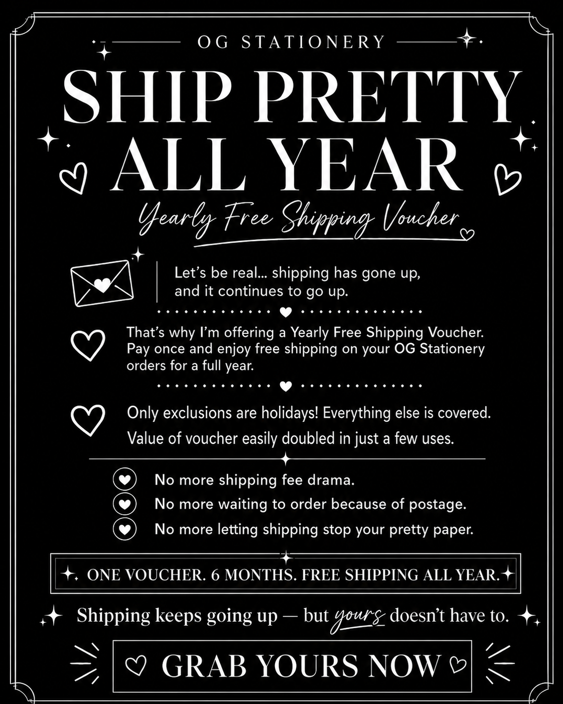 6 months of free shipping