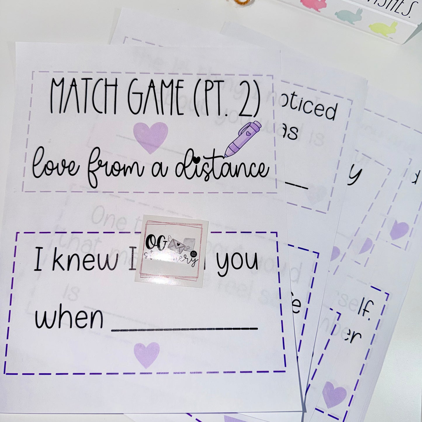 Lovers Match Game (PT 2) - ready to ship