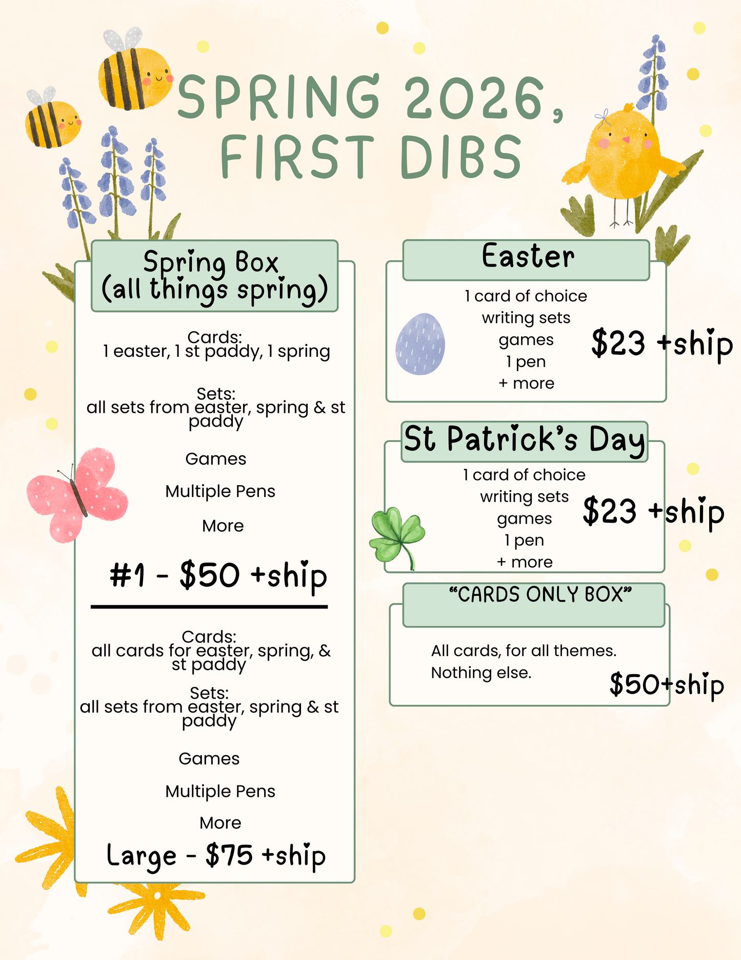 Spring PreOrder (shipping NOT included)