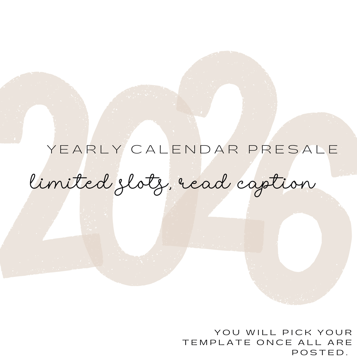 2026 Calendar PreSale