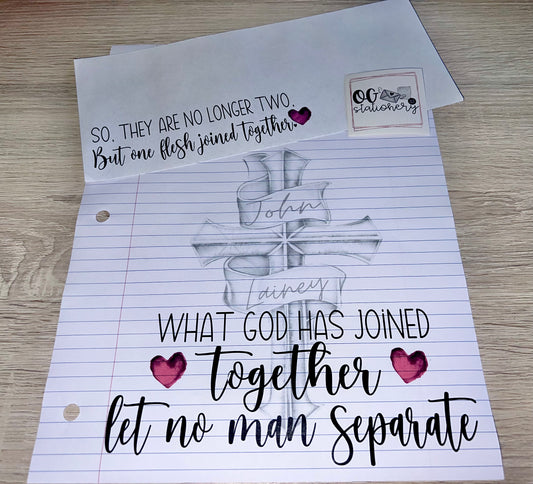 What god has joined together - custom