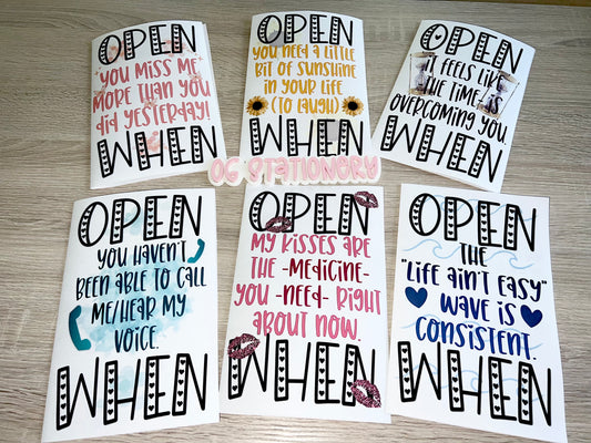 Open When cards 1&2