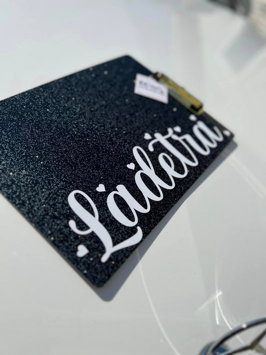 Black Glitter Clipboard - Custom